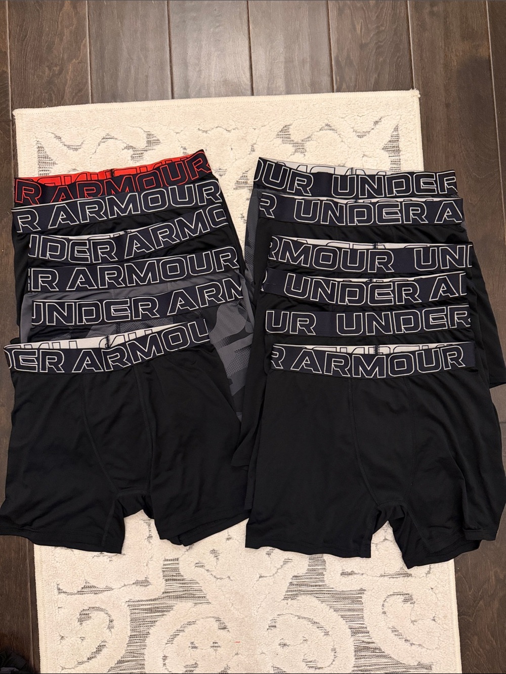 Under Armour Performance Tech YL Boxer Briefs with Logo Waistbands - Set of 12